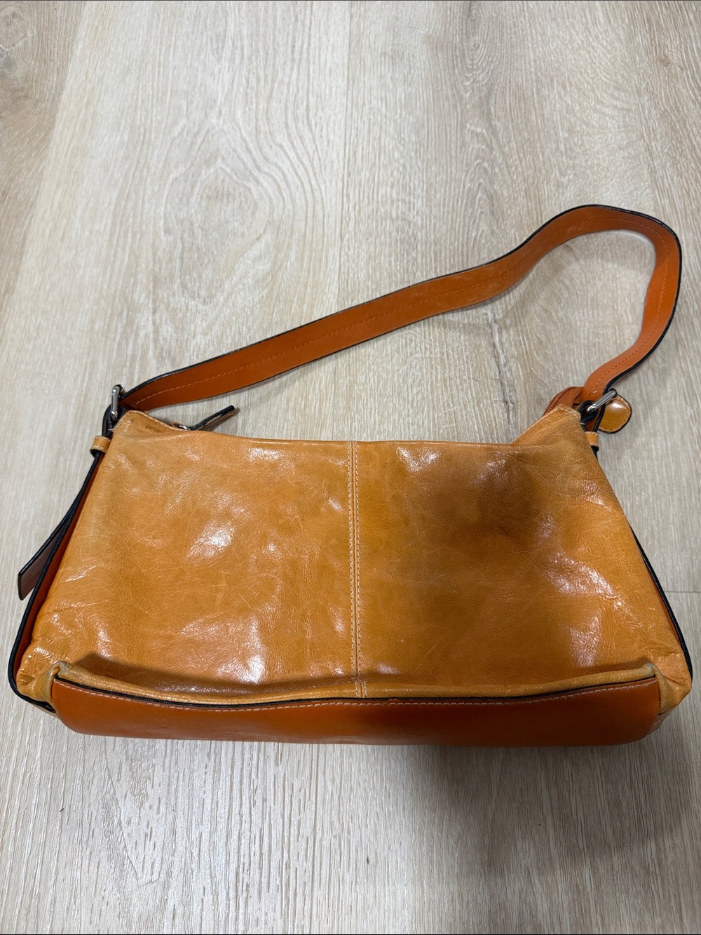 Laura Ashley Cognac Leather Shoulder Bag